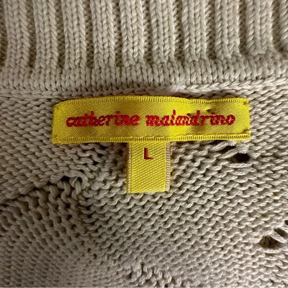 Catherine Malandrino | 3/4 Sleeve Knit V-Neck Pullover Sweater - Size L - Picture 6 of 7